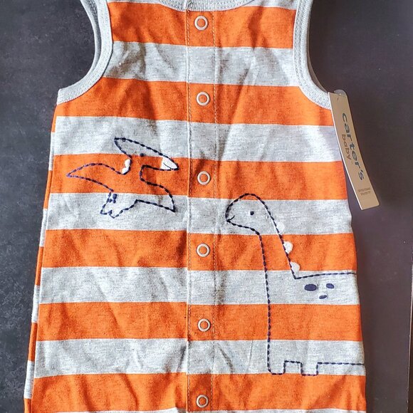 Baby Boy Carter's Dino Snap Up Romper 3 mos NWT - Picture 2 of 5